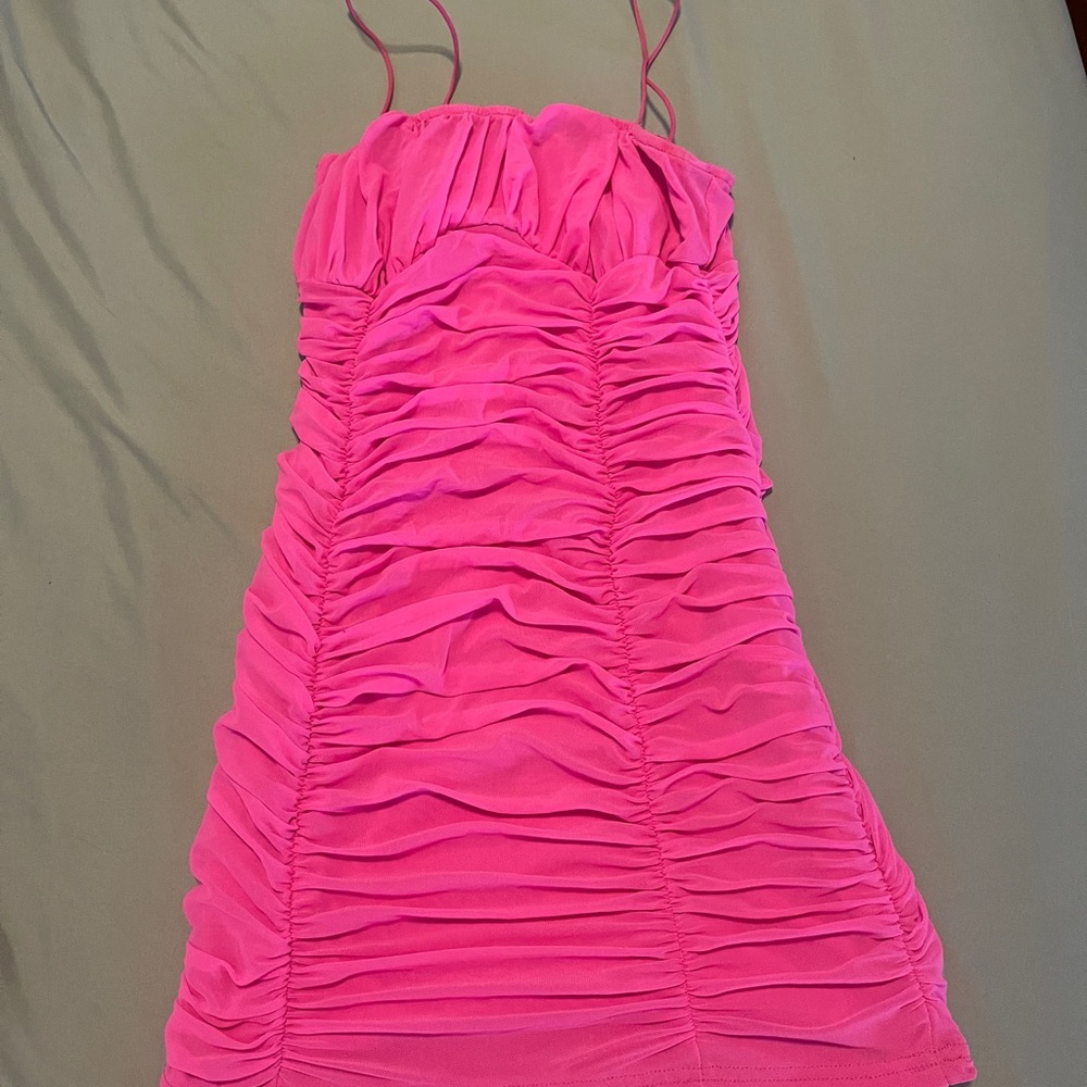 Hot pink sinch dress Amazon size large